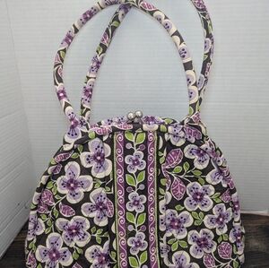Vera Bradley Quilted Eloise Plum Petals Dome Purse